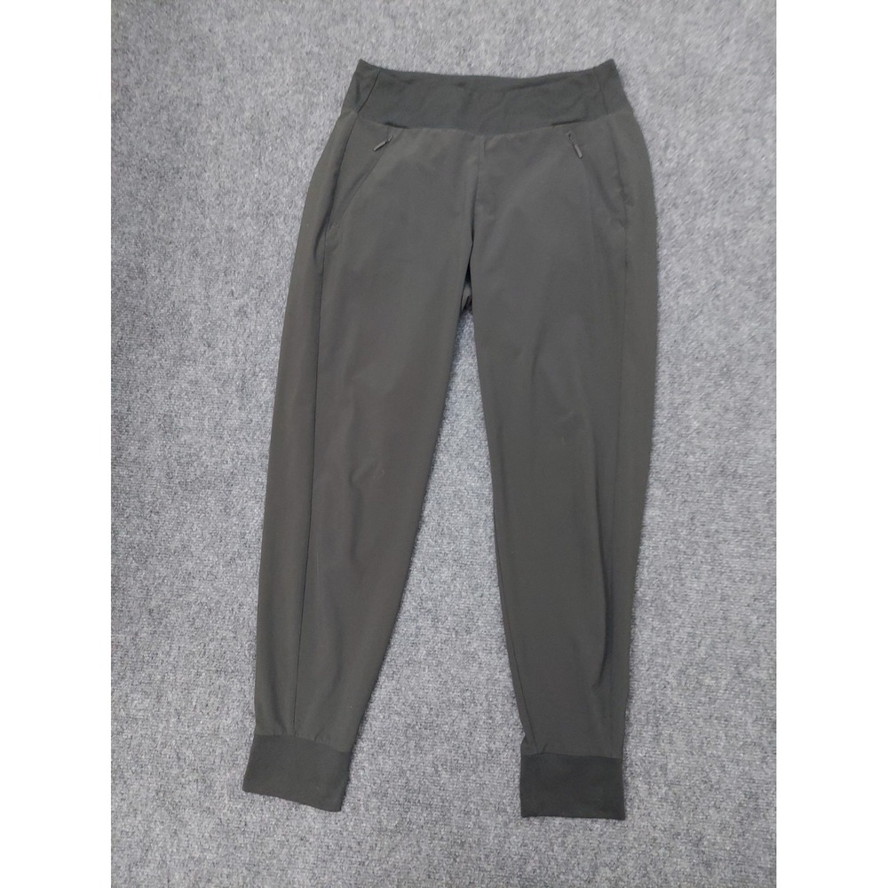 Athleta Soho Jogger Pants Womens 6 Green Zip Pockets Pull On Stretch Athletic